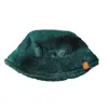 Berretti 066F Cappello da pescatore caldo e spesso con stampa leopardata Bacino soffice Coppia all'aperto