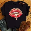 Women's T-Shirt Fashion Lips Print Women T Shirt Casual Short Sleeve O Neck Loose Women Tshirt Ladies Tee Shirt Tops Clothes Camisetas Mujer 230518