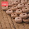Baby Teethers Toys 50pc Wooden Beads Mini Abacus BPA Free Beech Teether DIY Pacifier Chain Bracelet Blank Nurse Gift Product 230518