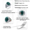 Klusterringar 925 Sterling Silver Men's Ring Natural Phoenix Stone Rock Wedding/Party Fine Jewelry Thai Turkish Women