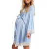 Ny graviditet pyjamas sömnkläder ammande gravida pyjamas mamma ammar nattklänning elegant moderskapssköterska klänning