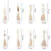 Keychains katoenen draad gewikkeld kralen Tassel Keychain voor vrouwen Key Holder Keyring Bag Charm Hangende sieradencadeau