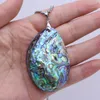 Pendant Necklaces Vintage Natural Abalone Shell Necklace Oval Polished Metal Chain For Women Trendy Jewelry Party Gifts