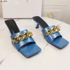 Slippers top quality Casual Shoes Sexy slides Lido Sandals PADDED leather high heels shoes Woven women slippers square mules Sandal Ladies Wedding Dress J0522