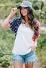 White the Us Stars and Stripes V Neck Tee 2023 Hot New Z0RB#