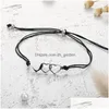 Charm Bracelets Handmade Double Heart Braided Friendship Rope Bracelet Stainless Steel Jewelry Drop Delivery Dhgarden Dhiu4