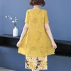 Dresses Mom's Summer Dress 2022 New Style Wide Lady Western Noble Middleaged And Elderly Women's Shortsleeved