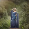 Fashion Maternity Dress for Photo Shoot Maternity Gown Long Sleeves Stitching Fancy Women Maternity Photography Props R230519