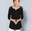 Damenblusen Rogi Sommer Spitze Chiffon Bluse Frauen Langarm V-Ausschnitt Freizeithemd Tops Elegante Büro Damen Blusa Mujer Plus Size