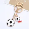 Keychains Metal Football Keychain com Jersey Sneaker Pendents Soccer Key Ring Creative Sporting Chain Key Fãs de Chave