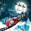 ElectricRC Piste De Noël Train Électrique Jouet Rail De Voiture Mini Cadre Cadeau Avec Son Lumière Décors Année Arbre De Noël T1I4 230518