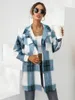 Women's Jackets Women's Plaid Printed Single Breasted Long Sleeved Coat Spring Summer Cool Loose Blazer Jacket