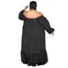 Robes grande taille WSFEC L-4XL Automne Hiver Tenues Robes grande taille pour femmes Vêtements Mode Lâche Manches Longues Volants Robe Longue En Gros 230519