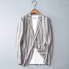 Costumes pour hommes Hommes Zebra Stripe Blazer Male Masculino Slim Fit Fashion Casual Suit Jacket Brazer Hombre