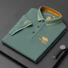 Mężczyzna haftowana bawełniana koszula polo High-end High-end luksusowa najlepsza Top Summer Casual Lapel T-shirt Koreańska moda 230519