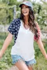 White the Us Stars and Stripes V Neck Tee 2023 Hot New Z0RB#