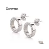 Stud Modyle 316L Pendiente de acero inoxidable Pendientes de cristal para mujer Joyas Brincos Bijoux Pendientes de joyería Moda Drop Delivery Dh5Hj