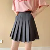 Skirts Brown Pleated Skirt With Pockets Women Korean College Style High Waist A-Line Elastic Autumn White Lengthened Mini Short