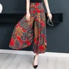 Capris 2022 Neue Sommer Breite Bein Hosen Frauen Hohe Qualität Lose Böhmischen Hohe Taille Rock Hosen Sommer Vintage Hosen Frauen böden