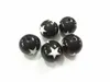 Pärlor (Välj storlek först) 12mm/16mm/20mm svart akrylfast med vita stjärnpärlor