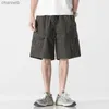 Hommes gris clair Cargo court Streetwear genou longueur été coton décontracté multi-poches pantalon ClothingL230519