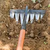 Leveranser andra trädgårdsmaterial Hoe Weeding Rake Farm Tool Weeding and Turning the Ground Loose Soil Artefact Nail Rake Tool Artifact Harrow