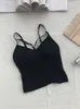 Kvinnors tankar Camis Kvinnor Bomull Underkläder Push Up Bra Sexig topp Kvinnor Suspender Tank Up Fashion Solid Color Lingerie Female Soft Brassreie P230519