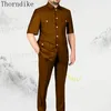 Мужские костюмы Blazers Thornike Taildor Made Men Suit 2 Классические темно-серый свадебный костюм для мужчин Slim Fit Tuxedos костюм Мариб Homme 230519