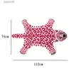 Pink Leopard matta faux hud läder plysch matta heminredning nonslip golvmatta tvättbart djurtryck vardagsrum sovrum matta t230519