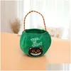 Andere feestelijke feestartikelen Kids Halloween Candy Bags Gold Veet Pumpkin Heksen Emmer Truc or Treat Pot Decoration Drop Dhsyz