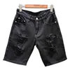 Shorts masculinos verão brancos cáqui preto cáqui rasgado jeans retos soltos Moda curta Hip Hop Bermuda buracos casuais de jeans de jeans 230519