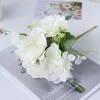 Decorative Flowers Rose Silk Peony Artificial High Quality Bride Bouquet Fake Plants For Home Wedding Christmas Decoration DIY Living Room