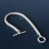 Ketting 925 Sterling zilveren armband vierkante staartketen Bangle voor vrouwen en mannen 230518