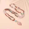 Coloré perlé cristal gland pendentif Yoga collier mode élégant pierre naturelle pendentif collier bijoux