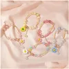 Beaded New Style Popcorn Crystal Bracelet Womens Little Daisy Flower Best Friend Jewelry Drop Delivery Bracelets Dhgarden Dhofe