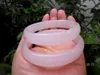 Bangle vackert mode naturlig primär rosa agat chalcedony jade armband inre storlek 56mm-60mm