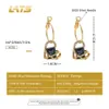 Charm LATS Luxury Gold Color Drop Earrings for Women Blue Rhinestone Dangle Earring 2022 Korean Female Fashion Elegant Jewelry AA230518