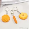 Keychains Cookies Bread Food Pendant Key Chains For Friend's Gift Creative Simulation Biscuit Baguette Bag Box Key Ring