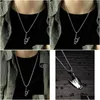 Pendant Necklaces European And American Street Rock Love You Gesture Titanium Steel Necklace Does Not Fade Drop Delivery Jewelry Pend Dhfb4