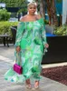 Plus size jurken somo size Africa maxi jurk in de zomer formele losse bloemenprint elegantoutfits groothandel druppel 2023 230519