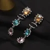 Stud 18K Plaqué Or Boucles D'oreilles De Luxe Femmes Diamant Pendentif Boucles D'oreilles Designer Bijoux Fête Famille Cadeau Printemps Romantique Fille Chaîne Boucles D'oreilles Bijoux Cadeau