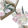 Dekorative Blumen Kränze Künstliche Box Set Für Diy Blumensträuße Mittelstücke Arrangements Party Baby Dusche Hause Dekoration Dhwtk