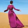 Abbigliamento etnico di lusso in raso di strass Abaya marocchino Dubai caftano donne musulmane lungo maxi vestito Ramadan arabo sera abito da sposa