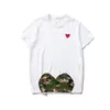 再生メンズ Tシャツファッションデザイナーレッドハートシャツカジュアル Tシャツ綿刺繍刺繍半袖夏の Tシャツ 3XL 4XL