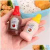 Salad Tools Portable Mini Ketchup Bottle 2Pcs/Set Small Pot Soy Sauce Spray For Outdoor Lunch Supplies Drop Delivery Home Garden Kit Dhzl2