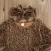 Set di abbigliamento CitgeeFall Autumn Kid Baby Girl Clothes Ruffle Leopard Tops Leggings Pantaloni bianchi Outfit Set Tuta