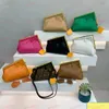 Pochette de luxe colorée Messenger Portefeuille Fashion Lady Designer Sac à bandoulière unique détachable Ourlet en métal Sacs de soirée en cuir