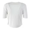 Женская футболка 2023 Летняя новая вязаная v-образная свитер Tees Женщины с коротким рукавом с коротким рукава