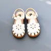 Sandalet gerçek deri kızlar moda sandaletler yakın ayak parmakları hızlı kuru bebek erkek gündelik sandalet yaz içi boş yaprakları çocuk plaj ayakkabıları AA230518