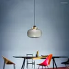 Pendant Lamps Minimalist Modern Vintage Design Grey LED Glass Hanging Light For Bedroom Dining Living Room Restaurant Hall Home Decor